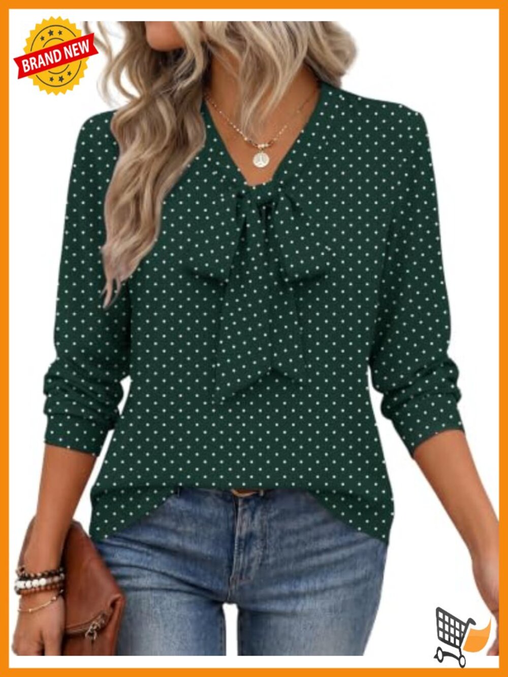 Women's Bow Tie Neck Chiffon Blouse Loose Fit Long Sleeve Work Top